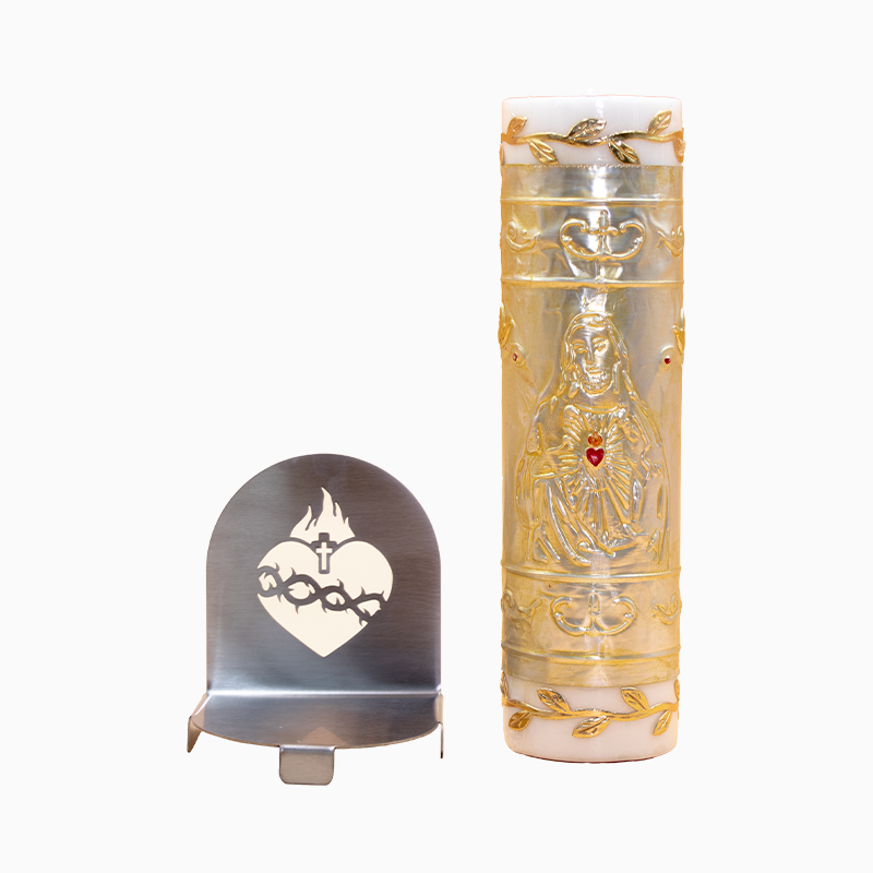 Cirio Dorado del Sagrado Corazón de Jesús + Base
