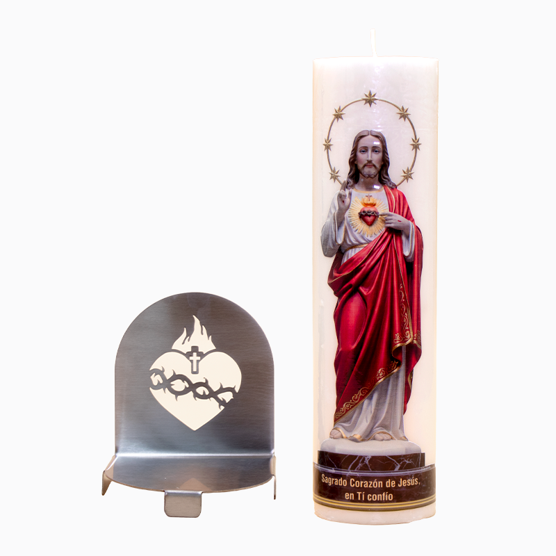 Combo Cirio Sagrado Corazon + Base