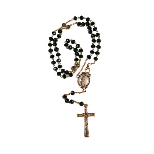 Camandula grande de murano negra