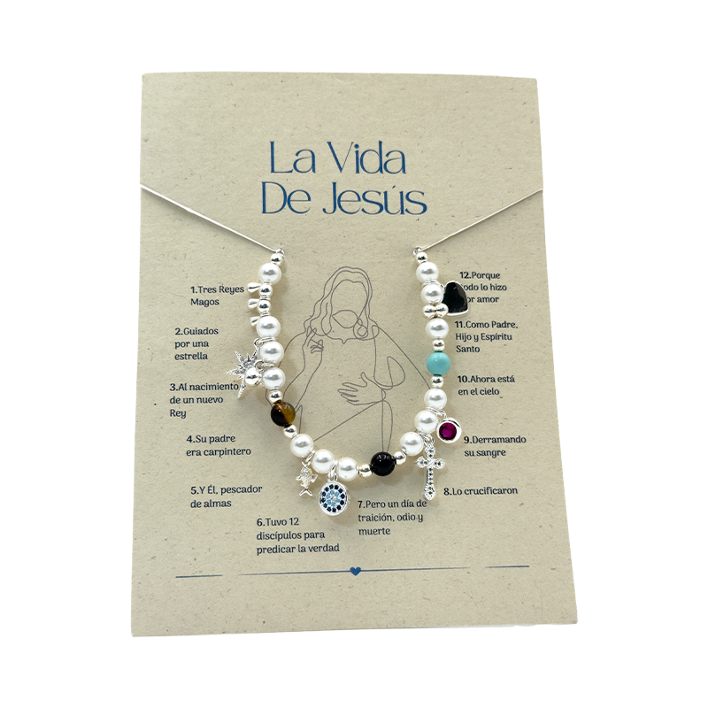 Pulsera La Vida De Jesùs plateada